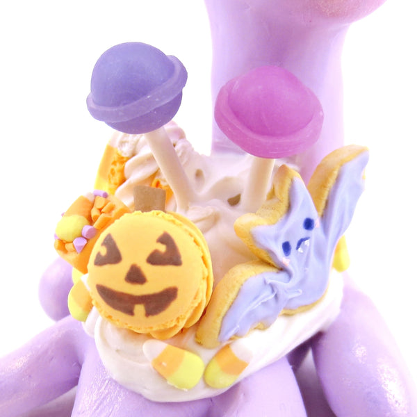 Purple Halloween Treat Dessert Nessie Figurine - Polymer Clay Halloween Animals