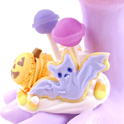 Purple Halloween Treat Dessert Nessie Figurine - Polymer Clay Halloween Animals