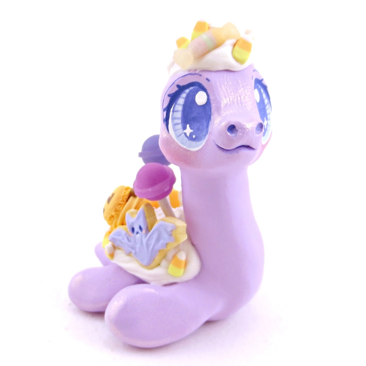 Purple Halloween Treat Dessert Nessie Figurine - Polymer Clay Halloween Animals