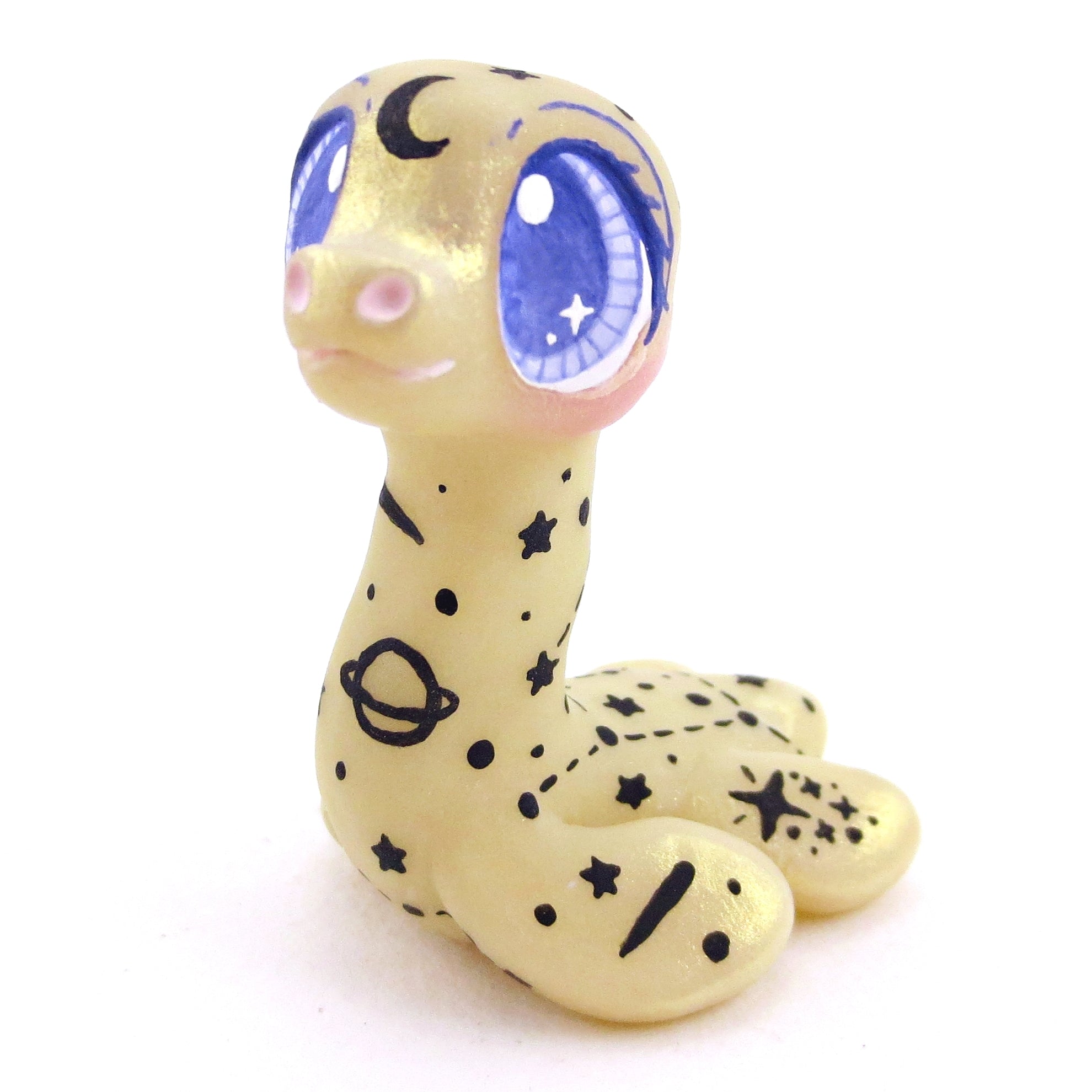 Constellation Glow-in-the-Dark Nessie Figurine - Polymer Clay Halloween Animals