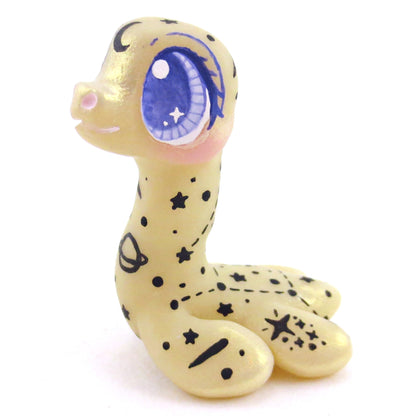 Constellation Glow-in-the-Dark Nessie Figurine - Polymer Clay Halloween Animals