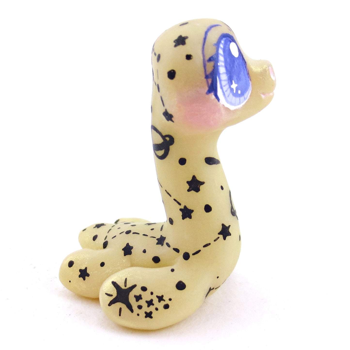 Constellation Glow-in-the-Dark Nessie Figurine - Polymer Clay Halloween Animals