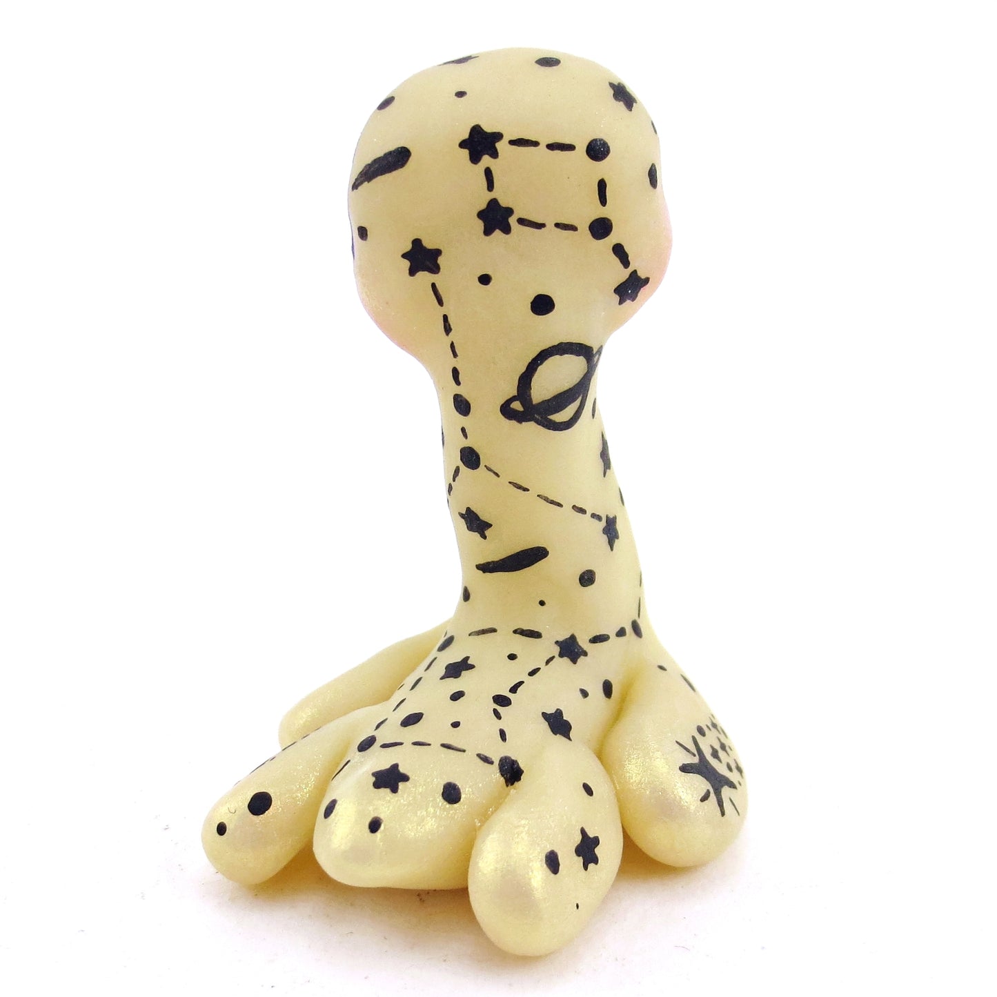 Constellation Glow-in-the-Dark Nessie Figurine - Polymer Clay Halloween Animals