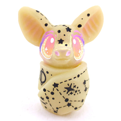 Constellation Glow-in-the-Dark Bat Figurine - Polymer Clay Halloween Animals