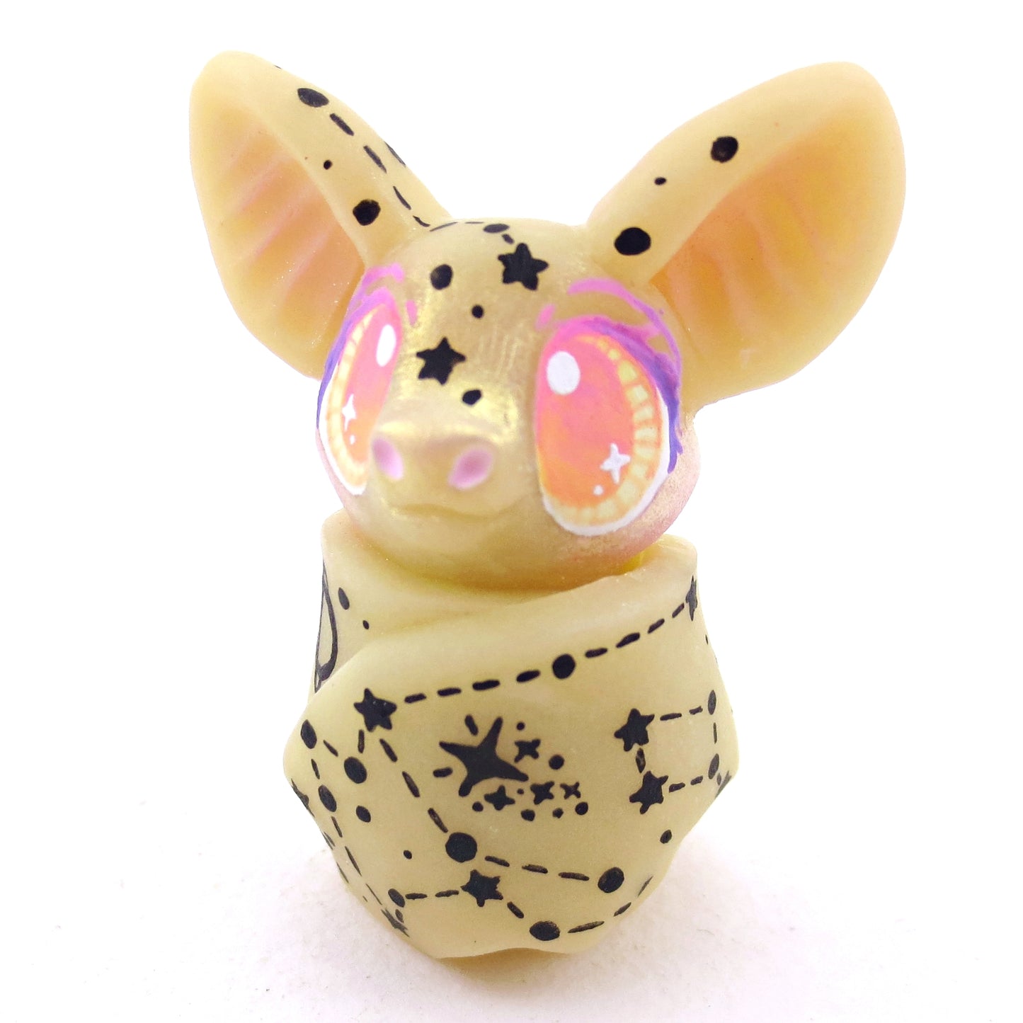 Constellation Glow-in-the-Dark Bat Figurine - Polymer Clay Halloween Animals