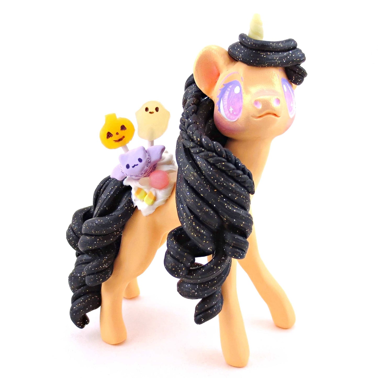 Halloween Dessert Unicorn Figurine - Polymer Clay Spooky Season Animal Collection