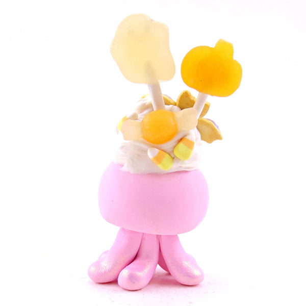 Pink Halloween Dessert Jellyfish Figurine - Polymer Clay Spooky Season Animal Collection