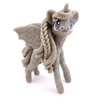 Gargoyle Unicorn Figurine - Polymer Clay Spooky Season Animal Collection