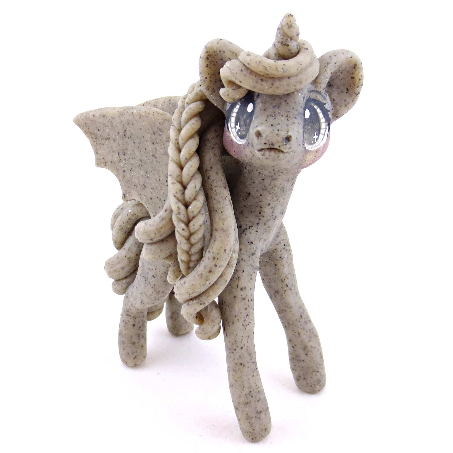 Gargoyle Unicorn Figurine - Polymer Clay Spooky Season Animal Collection