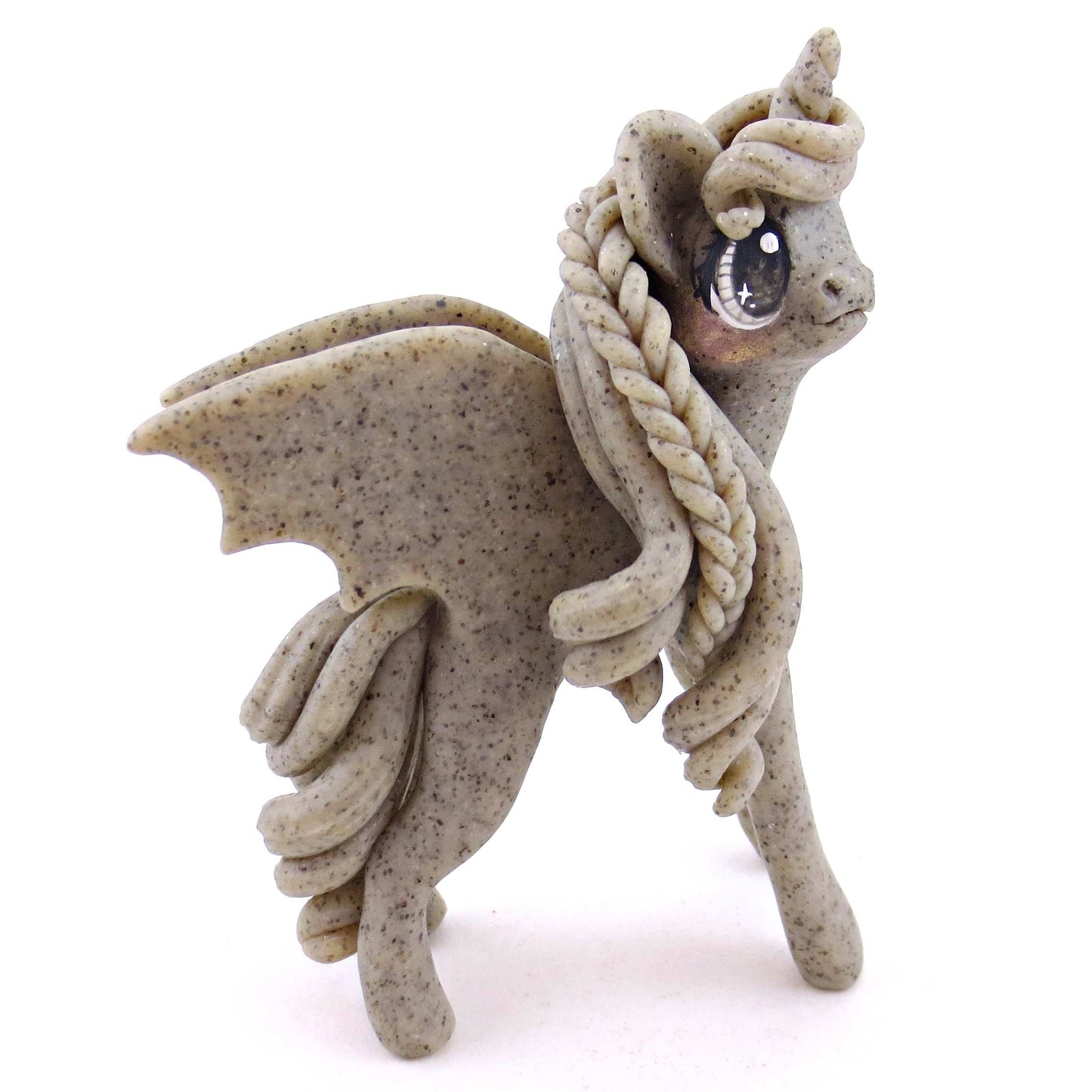 Gargoyle Unicorn Figurine - Polymer Clay Spooky Season Animal Collection