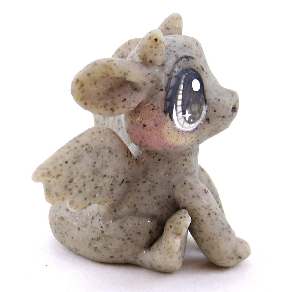 Gargoyle Baby Dragon Figurine - Polymer Clay Spooky Season Animal Collection