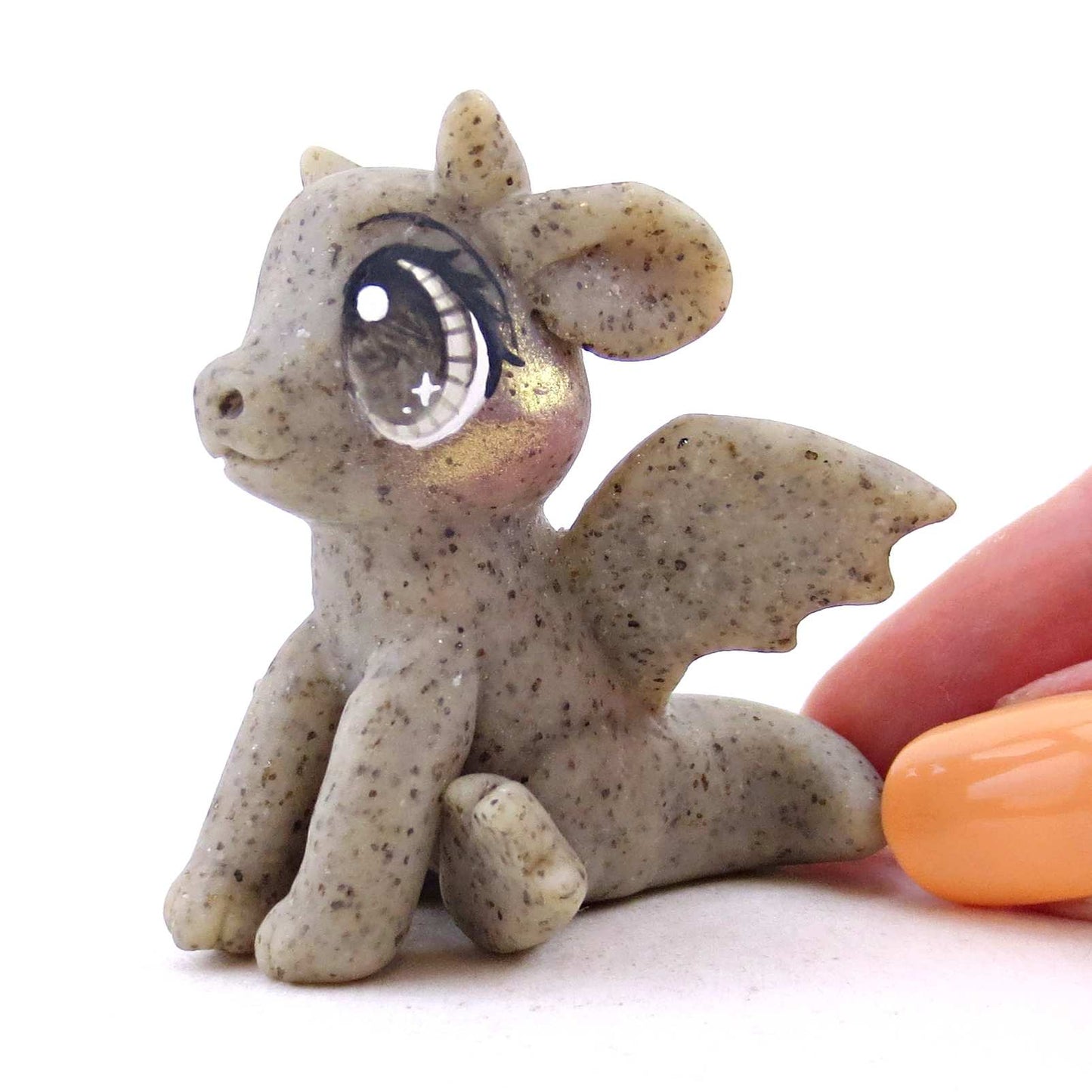 Gargoyle Baby Dragon Figurine - Polymer Clay Spooky Season Animal Collection