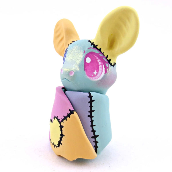 Patchwork Bat Figurine - Version 2 - Polymer Clay Spooky Season Animal Collection