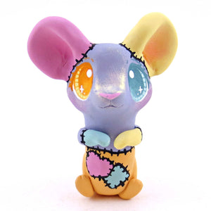 Patchwork Mouse Figurine -  Polymer Clay Spooky Season Animal Collection