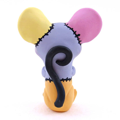 Patchwork Mouse Figurine -  Polymer Clay Spooky Season Animal Collection