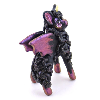 Pink/Purple Color-Shift Baticorn Figurine - Polymer Clay Halloween Collection