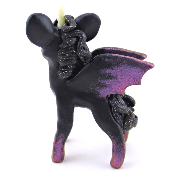 Pink/Purple Color-Shift Baticorn Figurine - Polymer Clay Halloween Collection