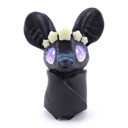 Star Crown Bat Figurine - Polymer Clay Halloween Collection