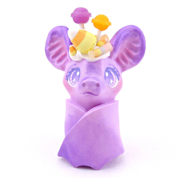 Purple Halloween Dessert Bat Figurine - Polymer Clay Halloween Collection