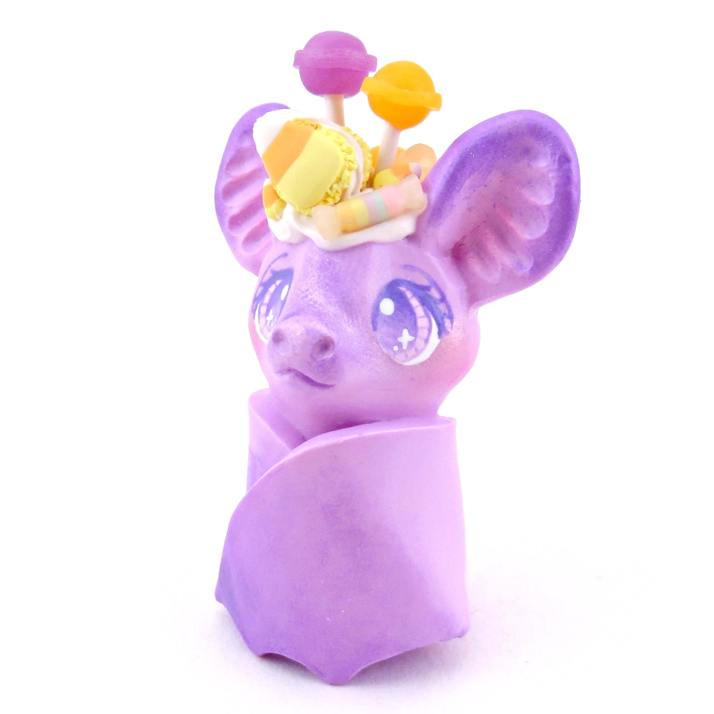 Purple Halloween Dessert Bat Figurine - Polymer Clay Halloween Collection