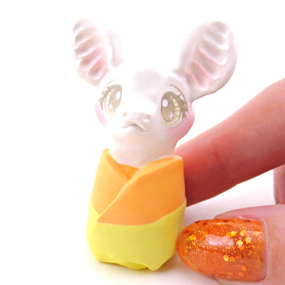 Candy Corn Bat Figurine - Polymer Clay Halloween Collection