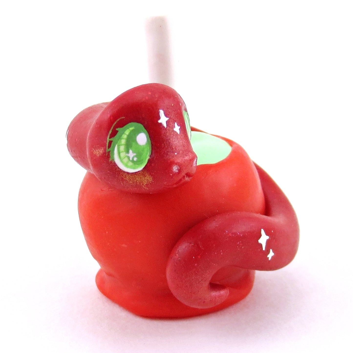 Candy Apple Snake Figurine - Polymer Clay Halloween Collection