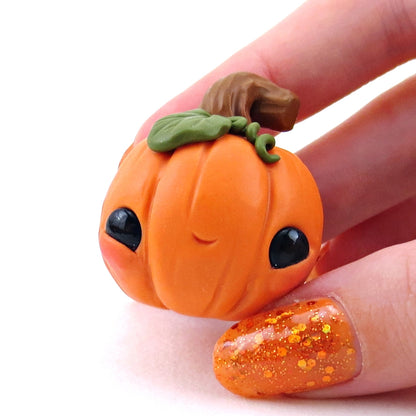 Lil Twisty Stem Pumpkin Figurine - Polymer Clay Halloween Collection