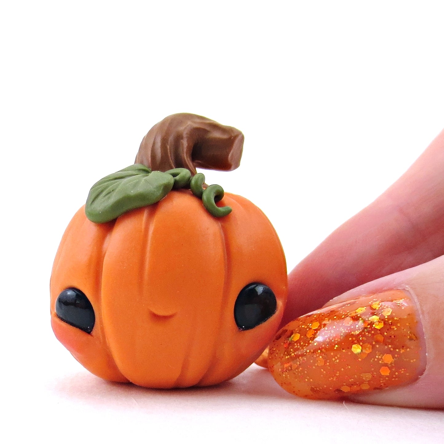 Lil Twisty Stem Pumpkin Figurine - Polymer Clay Halloween Collection