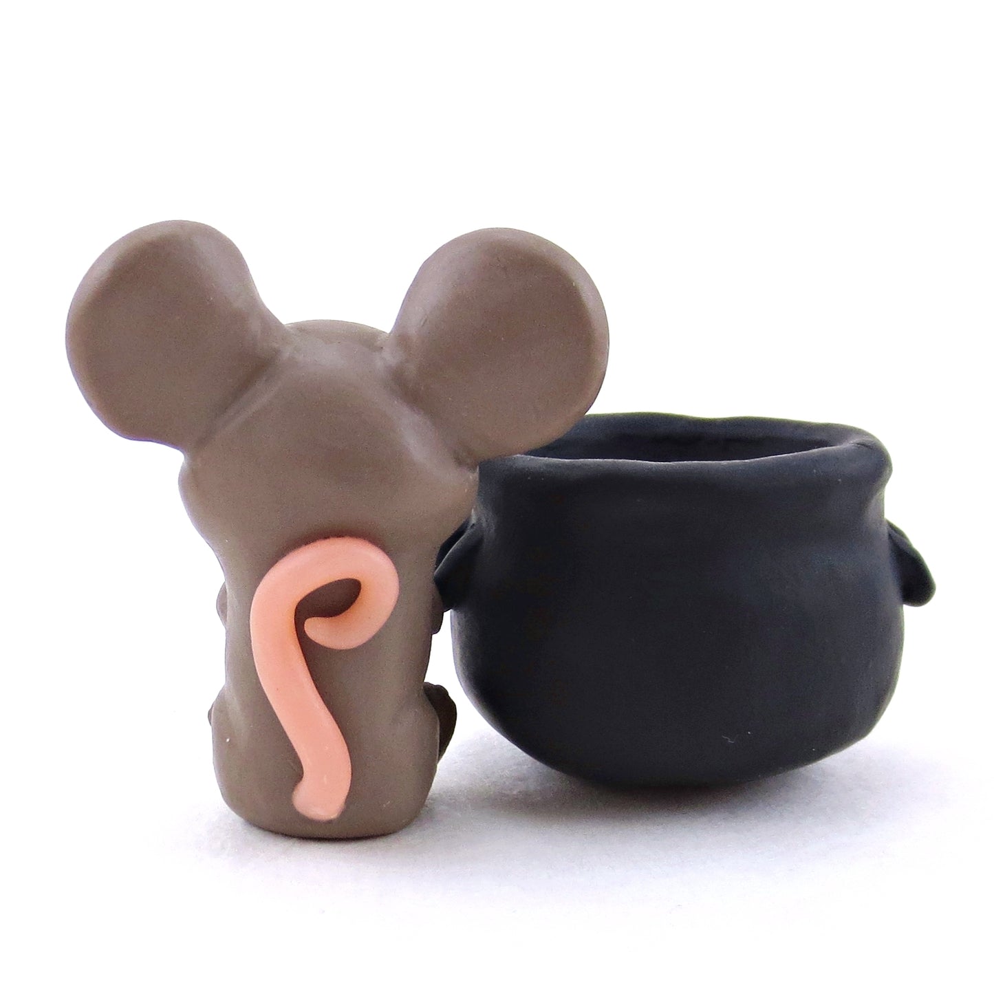 Mouse in Cauldron Familiar Figurine - Polymer Clay Halloween Collection