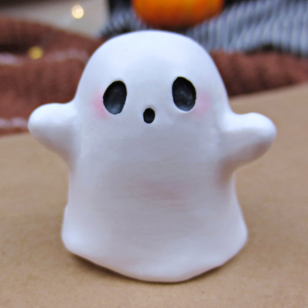 Lil Ghostie Figurine - Polymer Clay Halloween Collection