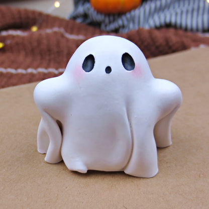 Lil Flowy Ghostie Figurine - Polymer Clay Halloween Collection