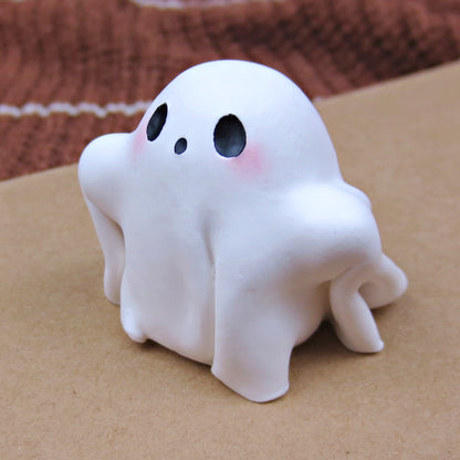 Lil Flowy Ghostie Figurine - Polymer Clay Halloween Collection