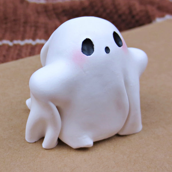 Lil Flowy Ghostie Figurine - Polymer Clay Halloween Collection