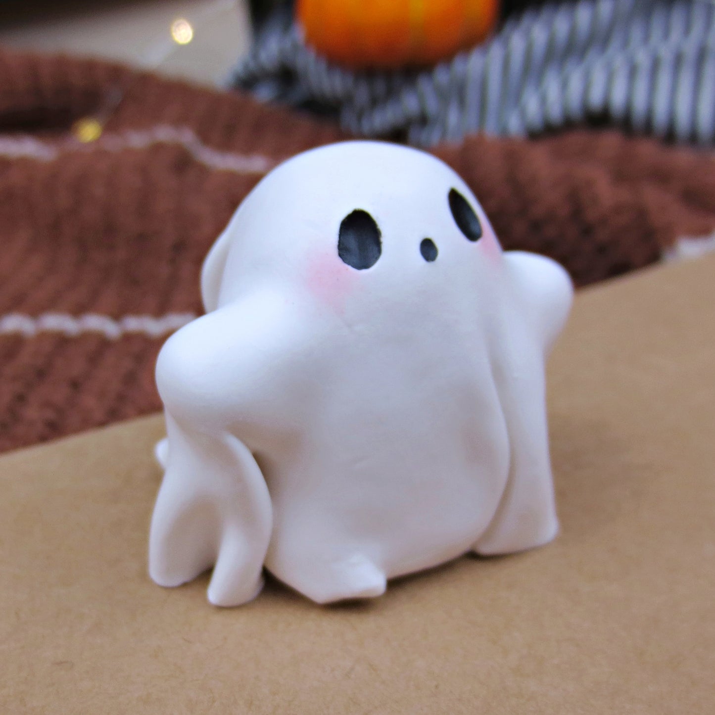 Lil Flowy Ghostie Figurine - Polymer Clay Halloween Collection