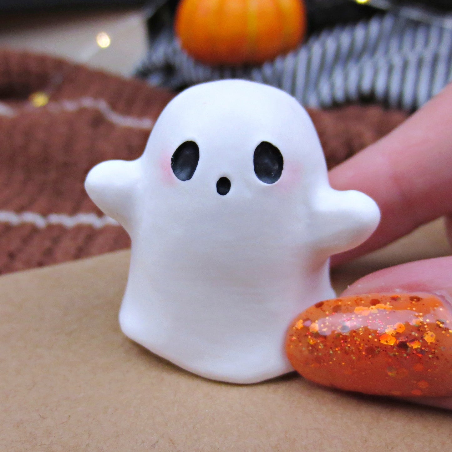 Lil Ghostie Figurine - Polymer Clay Halloween Collection