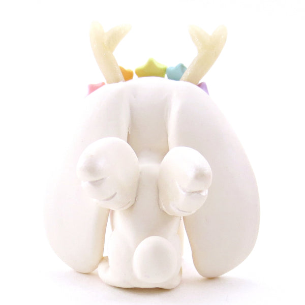 Galaxy Ears Jackalope Wolpertinger Figurine - Polymer Clay Animals