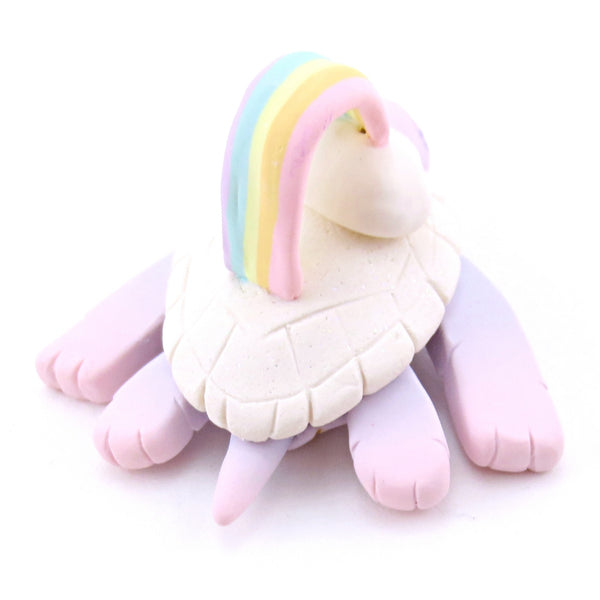 Rainbow and Cloud Turtle Figurine - Polymer Clay Animals