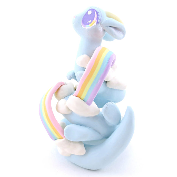 "Rainbow Dreamer" Cloud Noodle Dragon Figurine - Polymer Clay Animals