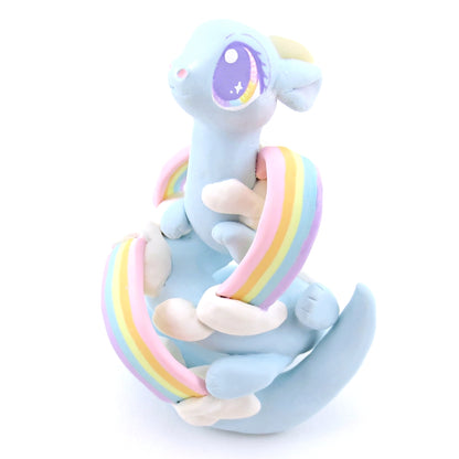 "Rainbow Dreamer" Cloud Noodle Dragon Figurine - Polymer Clay Animals