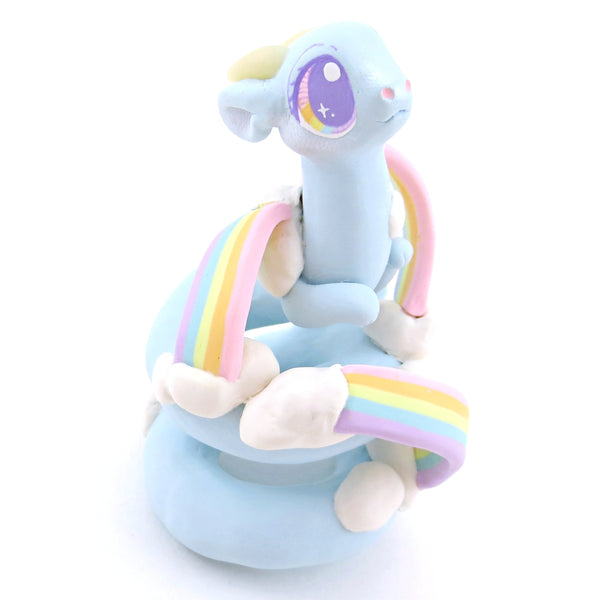 "Rainbow Dreamer" Cloud Noodle Dragon Figurine - Polymer Clay Animals