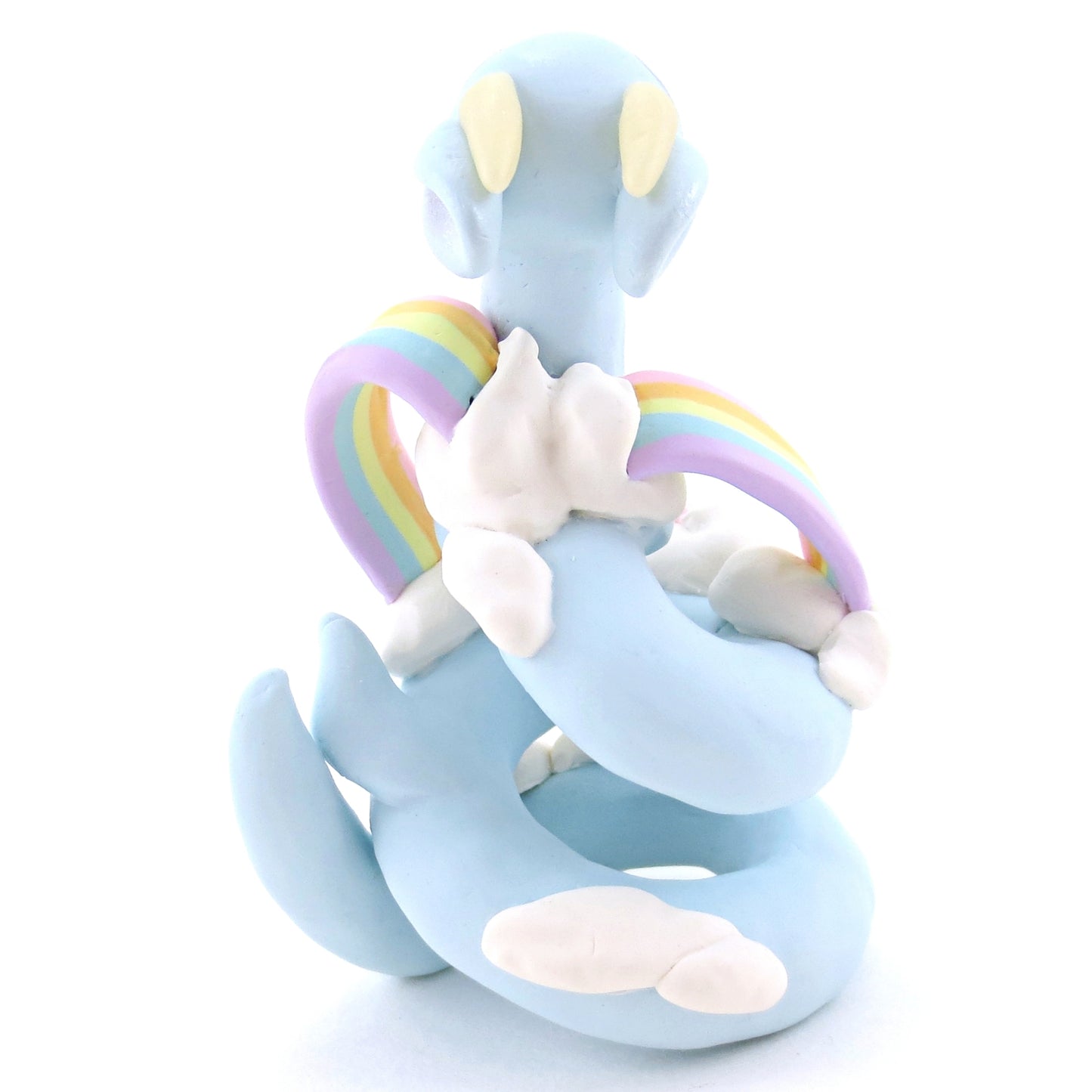 "Rainbow Dreamer" Cloud Noodle Dragon Figurine - Polymer Clay Animals