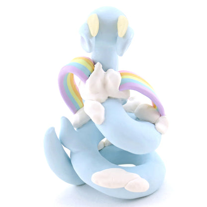 "Rainbow Dreamer" Cloud Noodle Dragon Figurine - Polymer Clay Animals