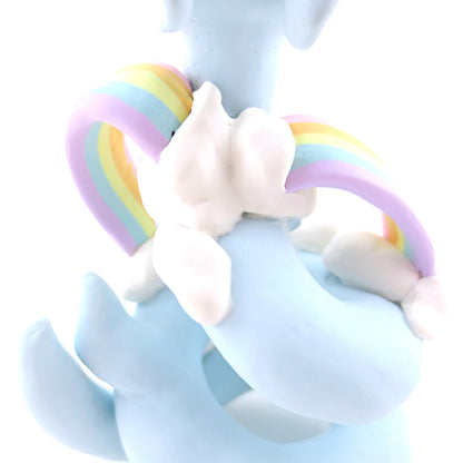 "Rainbow Dreamer" Cloud Noodle Dragon Figurine - Polymer Clay Animals