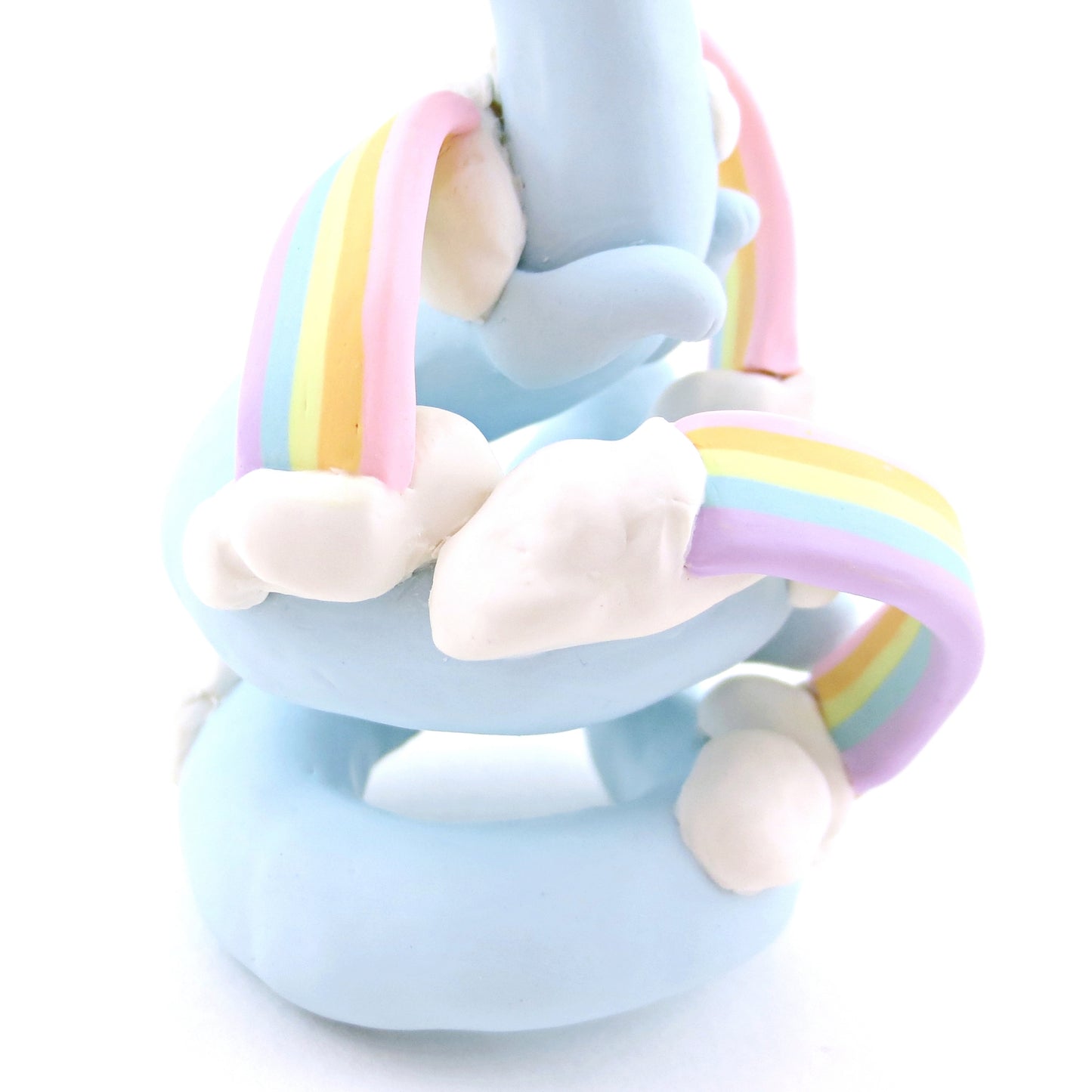 "Rainbow Dreamer" Cloud Noodle Dragon Figurine - Polymer Clay Animals