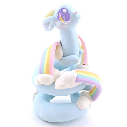 "Rainbow Dreamer" Cloud Noodle Dragon Figurine - Polymer Clay Animals