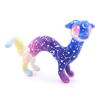 Night Sky Galaxy Sunset Noodle Dragon Figurine - Polymer Clay Animals