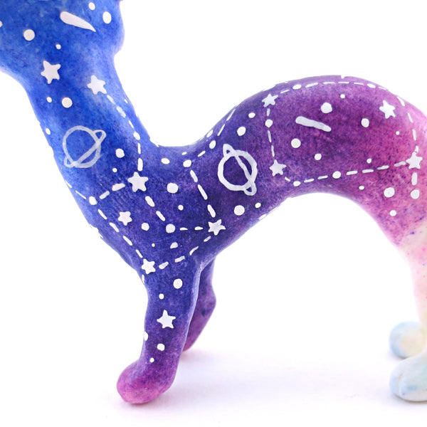 Night Sky Galaxy Sunset Noodle Dragon Figurine - Polymer Clay Animals