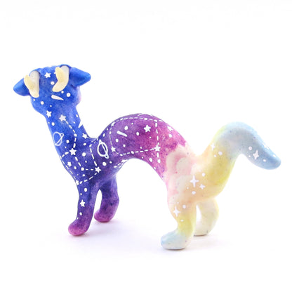 Night Sky Galaxy Sunset Noodle Dragon Figurine - Polymer Clay Animals