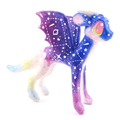 Night Sky Galaxy Sunset Dragon Figurine - Polymer Clay Animals