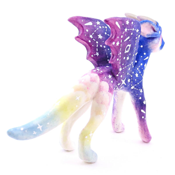 Night Sky Galaxy Sunset Dragon Figurine - Polymer Clay Animals